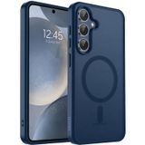 URUCHI Güçlü Manyetik Telefon Kılıfı, [Mag-Safe ile Uyumlu] [Askeri Düzey Düşme Koruması] [Güçlü Silikon Kenarlar] İnce Yarı Saydam Mat Koruyucu Kılıf (Lacivert, Samsung S25 / S24)