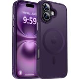 URUCHI Güçlü Manyetik Telefon Kılıfı, [Mag-Safe ile Uyumlu] [Askeri Düzey Düşme Koruması] [Güçlü Silikon Kenarlar] İnce Yarı Saydam Mat Koruyucu Kılıf (Mor, iPhone 16 6,1 inç)