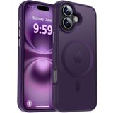 URUCHI Güçlü Manyetik Telefon Kılıfı, [Mag-Safe ile Uyumlu] [Askeri Düzey Düşme Koruması] [Güçlü Silikon Kenarlar] İnce Yarı Saydam Mat Koruyucu Kılıf (Mor, iPhone 16 6,1 inç)