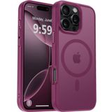 URUCHI Güçlü Manyetik Telefon Kılıfı, [Mag-Safe ile Uyumlu] [Askeri Düzey Düşme Koruması] [Güçlü Silikon Kenarlar] İnce Yarı Saydam Mat Koruyucu Kılıf (Mürdüm, iPhone 16 Pro 6,3 inç)