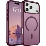 URUCHI Güçlü Manyetik Telefon Kılıfı, [Mag-Safe ile Uyumlu] [Askeri Düzey Düşme Koruması] [Güçlü Silikon Kenarlar] İnce Yarı Saydam Mat Koruyucu Kılıf (Mürdüm, iPhone 17 Pro)