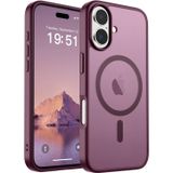 URUCHI Güçlü Manyetik Telefon Kılıfı, [Mag-Safe ile Uyumlu] [Askeri Düzey Düşme Koruması] [Güçlü Silikon Kenarlar] İnce Yarı Saydam Mat Koruyucu Kılıf (Mürdüm, iPhone 17)