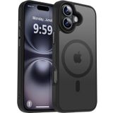 URUCHI Güçlü Manyetik Telefon Kılıfı, [Mag-Safe ile Uyumlu] [Askeri Düzey Düşme Koruması] [Güçlü Silikon Kenarlar] İnce Yarı Saydam Mat Koruyucu Kılıf (Siyah, iPhone 16 6,1 inç)