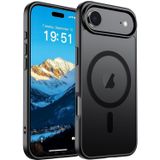 URUCHI Güçlü Manyetik Telefon Kılıfı, [Mag-Safe ile Uyumlu] [Askeri Düzey Düşme Koruması] [Güçlü Silikon Kenarlar] İnce Yarı Saydam Mat Koruyucu Kılıf (Siyah, iPhone 17 Air)