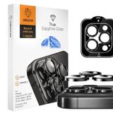 URUCHI iPhone 14 Pro / 14 Pro Max / 15 Pro / 15 Pro Max SAFİR PREMIUM Kamera Lens Koruyucu, [Orijinal Tasarım] Çizilmez 9H Temperli Cam Kamera Ekran Koruyucu, Metal Lens, Siyah