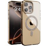 URUCHI iPhone 16 Pro ile Uyumlu Şeffaf Taşlı Mag-Safe Kılıf – Sert Mika Sararmaz Kılıf, N52 Güçlü Mıknatıs, Bağımsız Tuşlar, Lüks Kristal Tasarım (Desert, iPhone 16 Pro)