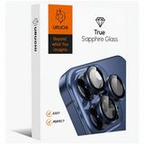 URUCHI Kamera Lens Koruyucu, Safir Cam, Alüminyum Alaşım Çerçeve, Kolay Kurulum, HD Kalite, Güçlü Yapışma, Çubuk Sökme Aparatlı (Koyu Mavi, iPhone 17 Pro / 17 Pro Max)