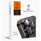 URUCHI Kamera Lens Koruyucu, Safir Cam, Alüminyum Alaşım Çerçeve, Kolay Kurulum, HD Kalite, Güçlü Yapışma, Çubuk Sökme Aparatlı (Mor, Samsung S24 Ultra)