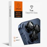URUCHI Kamera Lens Koruyucu, Safir Cam, Alüminyum Alaşım Çerçeve, Kolay Kurulum, HD Kalite, Güçlü Yapışma, Çubuk Sökme Aparatlı (Siyah, iPhone 17 Pro / 17 Pro Max)