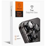 URUCHI Kamera Lens Koruyucu, Safir Cam, Alüminyum Alaşım Çerçeve, Kolay Kurulum, HD Kalite, Güçlü Yapışma, Çubuk Sökme Aparatlı (Siyah, Samsung S24 Plus)