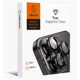 URUCHI Kamera Lens Koruyucu, Safir Cam, Alüminyum Alaşım Çerçeve, Kolay Kurulum, HD Kalite, Güçlü Yapışma, Çubuk Sökme Aparatlı (Siyah, Samsung S24)