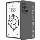 URUCHI Samsung A71 4G ile Uyumlu Kılıf, İçi Kadife Kaplamalı İnce Sıvı Silikon Kapalı Kamera Tam Koruma Yumuşak Silikon Kapak, Gri