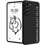 URUCHI Samsung S21 FE ile Uyumlu Kılıf, İçi Kadife Kaplamalı İnce Sıvı Silikon Kapalı Kamera Tam Koruma Yumuşak Silikon Kapak, Siyah