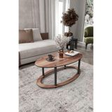Ürün Adı: Hole Masivo Oval Orta Sehpa 70x40 cm Ceviz | Modern Ahşap Salon Sehpası | Elips Tasarım Dekoratif Kahve Sehpası | Oturma Odası ve Salon İçin