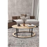 Ürün Adı: Hole Masivo Oval Orta Sehpa 70x40 cm Meşe | Modern Ahşap Salon Sehpası | Elips Tasarım Dekoratif Kahve Sehpası | Oturma Odası ve Salon İçin