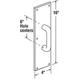 Ürünler J 4640 Kapı Pull Plaka ile Yuvarlak Sap, 4-Inç x 40,6 Cm, Saten Alüminyum