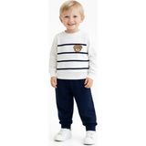 Ürünya Çizgili Sweatshirt ve Lacivert Eşofman Takımı - 6 - 9 Ay