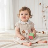 Ürünya Doğum Günü Abiye Kız Bebek Çiçekli Kısa Kollu Elbise 6-24 Ay