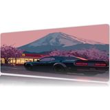Urzuva Araba Modelleri Neon Sakura Drive Gaming Oyuncu Xl Mouse Pad Mousepad 80X30 cm 3mm Dikişli Model - 80X30 3mm