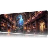 Urzuva Arcane Library Hall 80X30 3mm Kalınlık Premium Gaming Oyuncu Mousepad, Anti Slip Xxl Mouse Pad - Çok Renkli