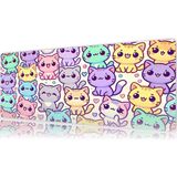 Urzuva Candy Cats 80X30 3mm Kalınlık Premium Gaming Oyuncu Mousepad, Anti Slip Xxl Mouse Pad - Çok Renkli