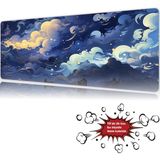 Urzuva Celestial Night 90X40 4mm Kalınlık Premium Gaming Oyuncu Mousepad, Anti Slip Xxl Mouse Pad - Çok Renkli