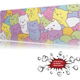 Urzuva Color Meow 90X40 4mm Kalınlık Premium Gaming Oyuncu Mousepad, Anti Slip Xxl Mouse Pad - Çok Renkli