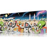 Urzuva Cosmic Cheers 80X30 3mm Kalınlık Premium Gaming Oyuncu Mousepad, Anti Slip Xxl Mouse Pad - Çok Renkli