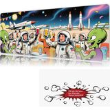 Urzuva Cosmic Cheers 90X40 4mm Kalınlık Premium Gaming Oyuncu Mousepad, Anti Slip Xxl Mouse Pad - Çok Renkli