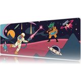 Urzuva Cosmic Laser Battle 70X30 3mm Kalınlık Premium Gaming Oyuncu Mousepad, Anti Slip Xxl Mouse Pad - Çok Renkli