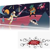 Urzuva Cosmic Laser Battle 90X40 4mm Kalınlık Premium Gaming Oyuncu Mousepad, Anti Slip Xxl Mouse Pad - Çok Renkli