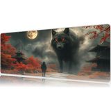 Urzuva Eclipse Wolf 80X30 3mm Kalınlık Premium Gaming Oyuncu Mousepad, Anti Slip Xxl Mouse Pad - Çok Renkli