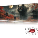 Urzuva Eclipse Wolf 90X40 4mm Kalınlık Premium Gaming Oyuncu Mousepad, Anti Slip Xxl Mouse Pad - Çok Renkli