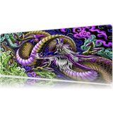Urzuva Ember Dragon 90X40 4mm Gaming Oyuncu Mouse Pad Kaymaz Taban Büyük Klavye Fare Altlığı Mousepad - 80x30 - Mor