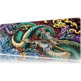 Urzuva Ember Dragon 90X40 4mm Gaming Oyuncu Mouse Pad Kaymaz Taban Büyük Klavye Fare Altlığı Mousepad - 80x30 - Yeşil
