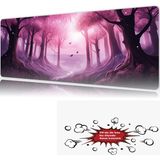 Urzuva Enchanted Blossom Forest 90X40 4mm Kalınlık Premium Gaming Oyuncu Mousepad, Anti Slip Xxl Mouse Pad - Çok Renkli