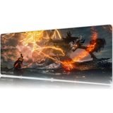 Urzuva Flamebound Duel 80X30 3mm Kalınlık Premium Gaming Oyuncu Mousepad, Anti Slip Xxl Mouse Pad - Çok Renkli