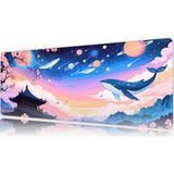 Urzuva Galactic Sakura 80X30 3mm Kalınlık Premium Gaming Oyuncu Mousepad, Anti Slip Xxl Mouse Pad - Çok Renkli