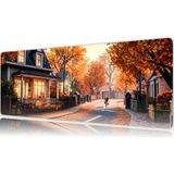 Urzuva Golden Hour Street 80X30 3mm Kalınlık Premium Gaming Oyuncu Mousepad, Anti Slip Xxl Mouse Pad - Çok Renkli