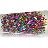 Urzuva Graffiti Madness 70X30 3mm Kalınlık Premium Gaming Oyuncu Mousepad, Anti Slip Xxl Mouse Pad - Çok Renkli