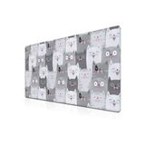 urzuva Grey Whiskers 70X30 3MM Kalınlık Premium Gaming oyuncu mousepad, Anti Slip XXL mouse pad