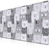 Urzuva Grey Whiskers 80X30 3mm Kalınlık Premium Gaming Oyuncu Mousepad, Anti Slip Xxl Mouse Pad - Çok Renkli