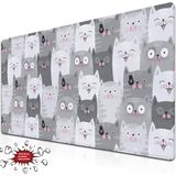 Urzuva Grey Whiskers 90X40 4mm Kalınlık Premium Gaming Oyuncu Mousepad, Anti Slip Xxl Mouse Pad - Çok Renkli
