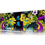 Urzuva Hands Of The Oni 80X30 3mm Kalınlık Premium Gaming Oyuncu Mousepad, Anti Slip Xxl Mouse Pad - Çok Renkli