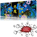 Urzuva Hands Of The Oni Blue 90X40 4mm Kalınlık Premium Gaming Oyuncu Mousepad, Anti Slip Xxl Mouse Pad - Çok Renkli