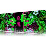 Urzuva Hands Of The Oni Green 80X30 3mm Kalınlık Premium Gaming Oyuncu Mousepad, Anti Slip Xxl Mouse Pad - Çok Renkli