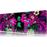 Urzuva Hands Of The Oni Pink 80X30 3mm Kalınlık Premium Gaming Oyuncu Mousepad, Anti Slip Xxl Mouse Pad - Çok Renkli