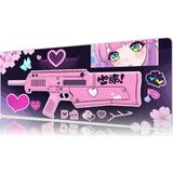 Urzuva Kawaii Blaster 70X30 3mm Kalınlık Premium Gaming Oyuncu Mousepad, Anti Slip Xxl Mouse Pad - Çok Renkli