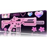Urzuva Kawaii Kill 70X30 3mm Kalınlık Premium Gaming Oyuncu Mousepad, Anti Slip Xxl Mouse Pad - Çok Renkli