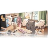 Urzuva Lazy Afternoon 80X30 3mm Kalınlık Premium Gaming Oyuncu Mousepad, Anti Slip Xxl Mouse Pad - Çok Renkli